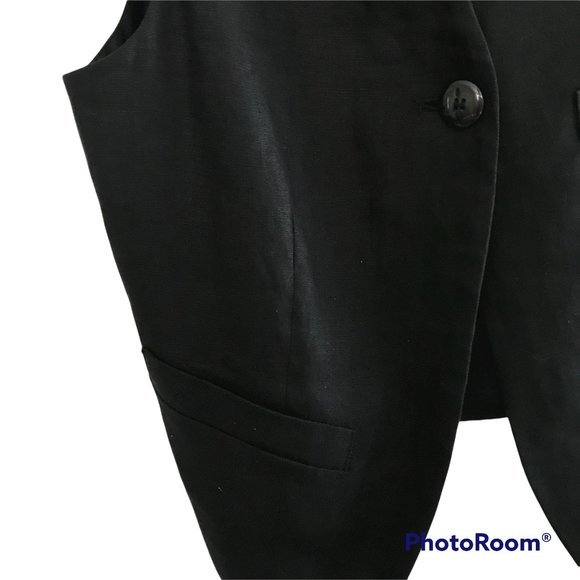 Dana Brooke Black Linen Vest - Picture 5 of 9